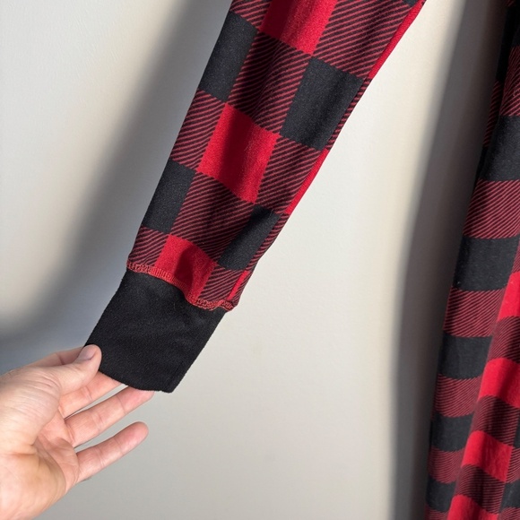 Fammy Jammies Velour Plaid One Piece Button Front Pajamas Medium Polar Bear Butt - Picture 4 of 14